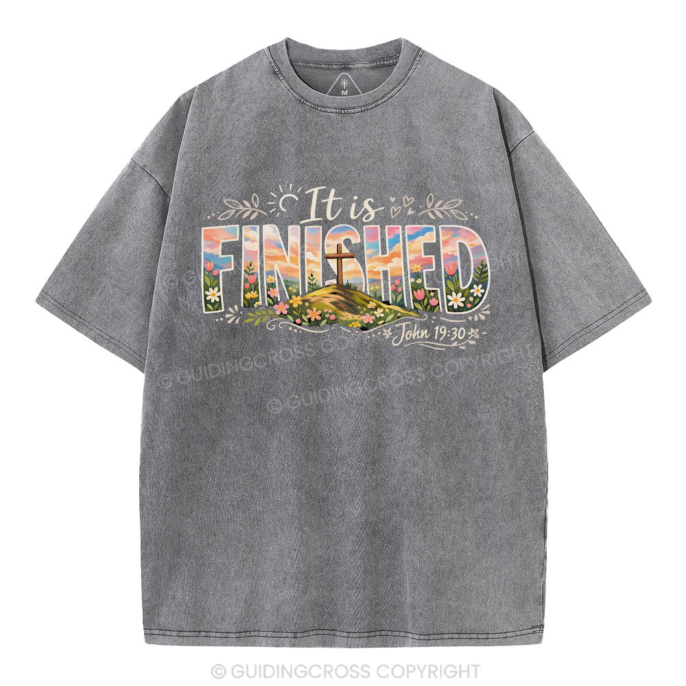 It Is Finished Christian Washed T-Shirt