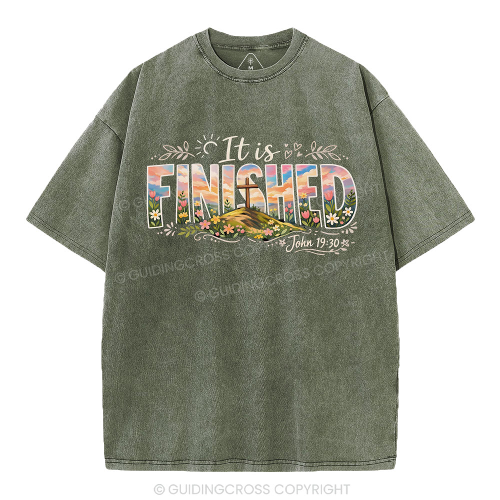 It Is Finished Christian Washed T-Shirt