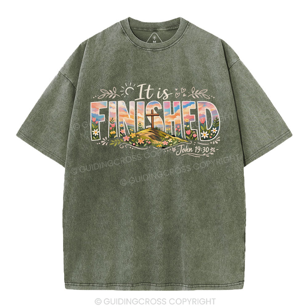 It Is Finished Christian Washed T-Shirt