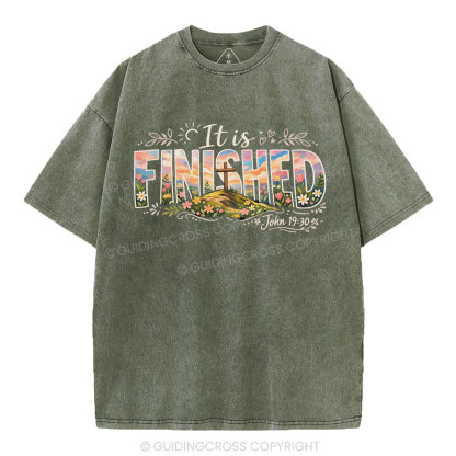 It Is Finished Christian Washed T-Shirt