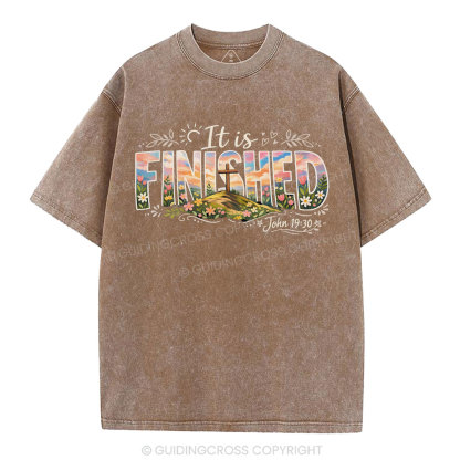 It Is Finished Christian Washed T-Shirt