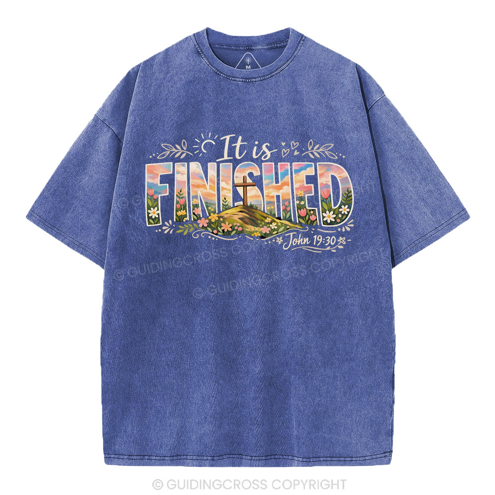 It Is Finished Christian Washed T-Shirt