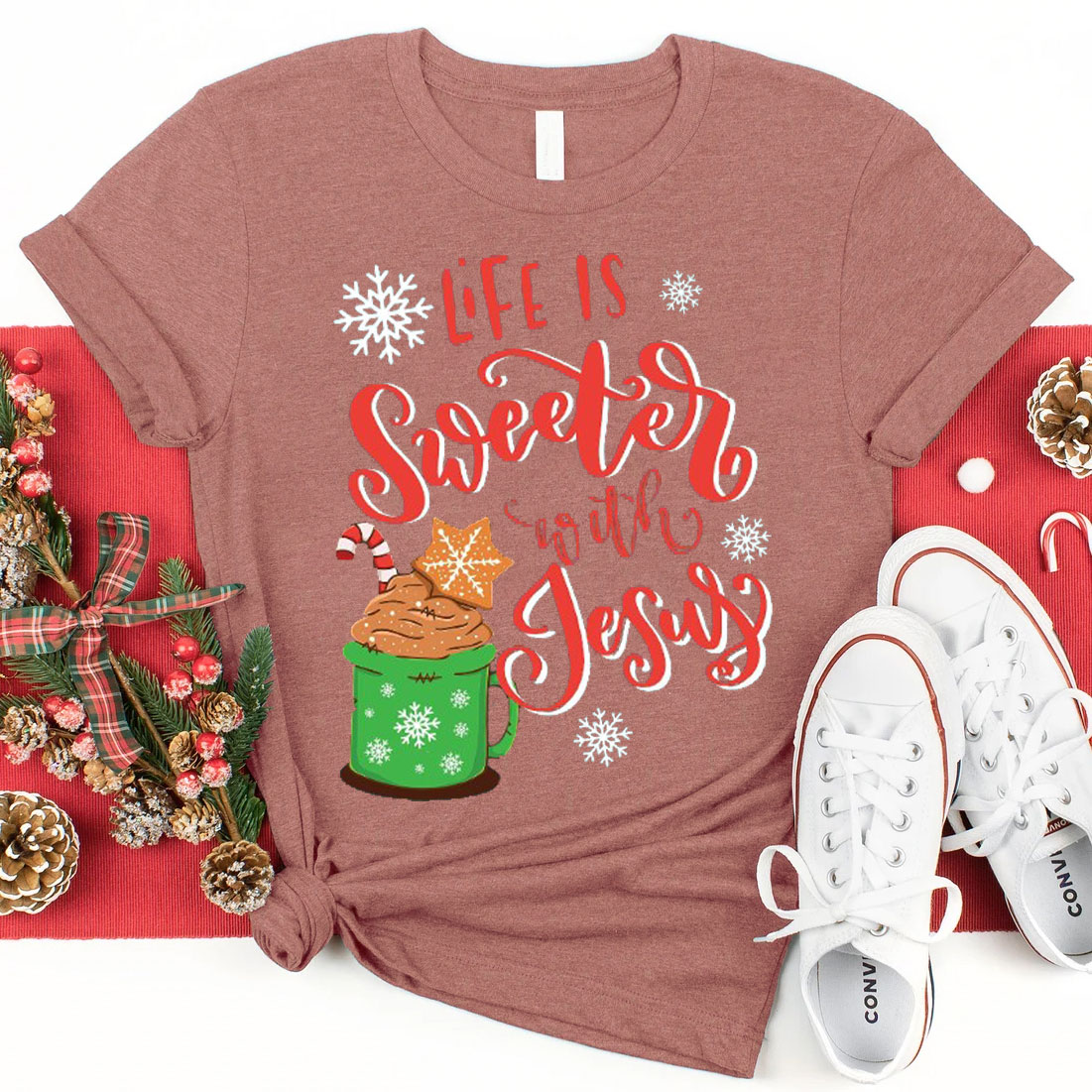 It Is Sweet With Jesus Christmas Christian T-Shirt