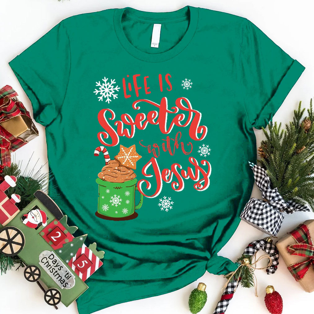 It Is Sweet With Jesus Christmas Christian T-Shirt