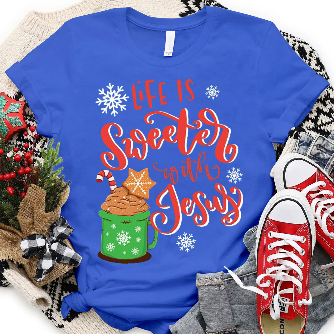 It Is Sweet With Jesus Christmas Christian T-Shirt