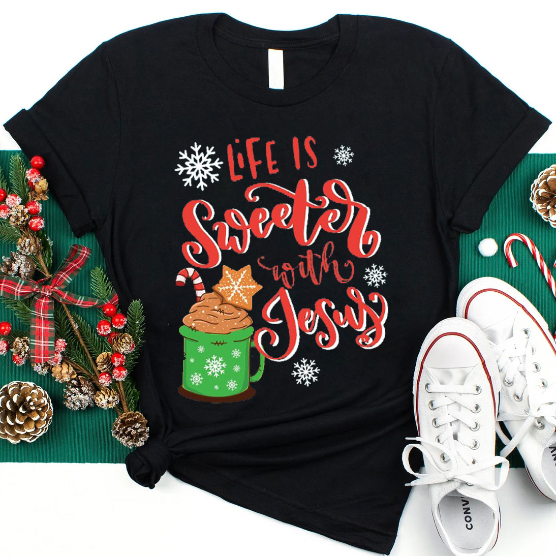 It Is Sweet With Jesus Christmas Christian T-Shirt