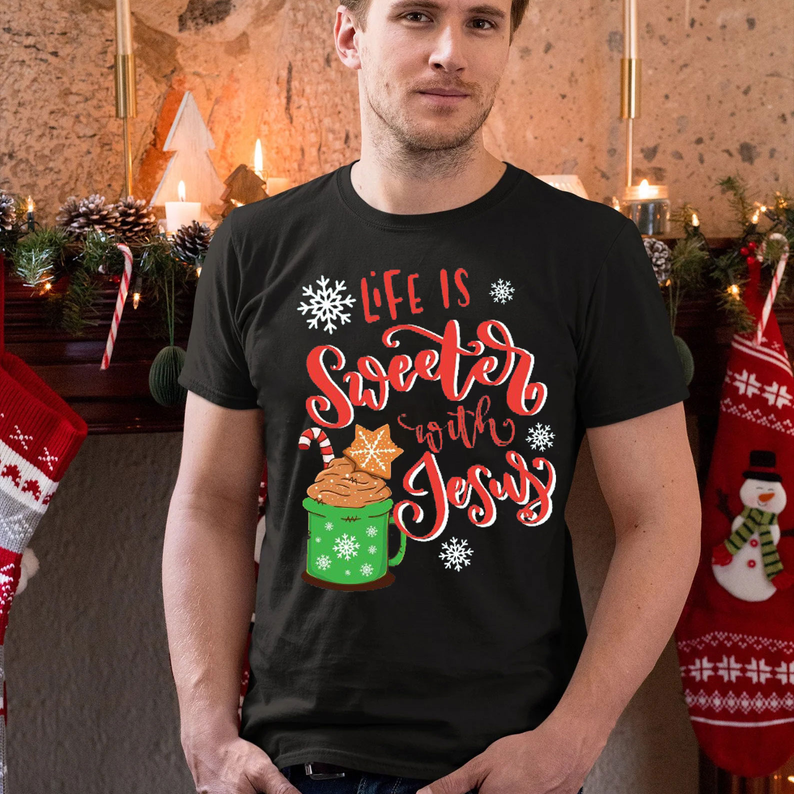 It Is Sweet With Jesus Christmas Christian T-Shirt