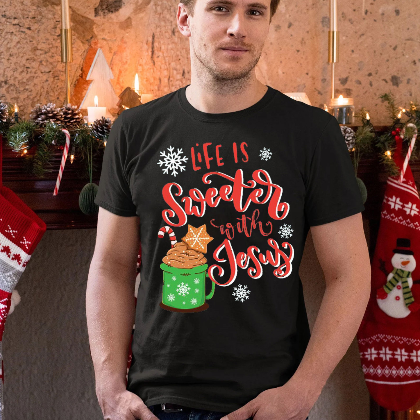 It Is Sweet With Jesus Christmas Christian T-Shirt