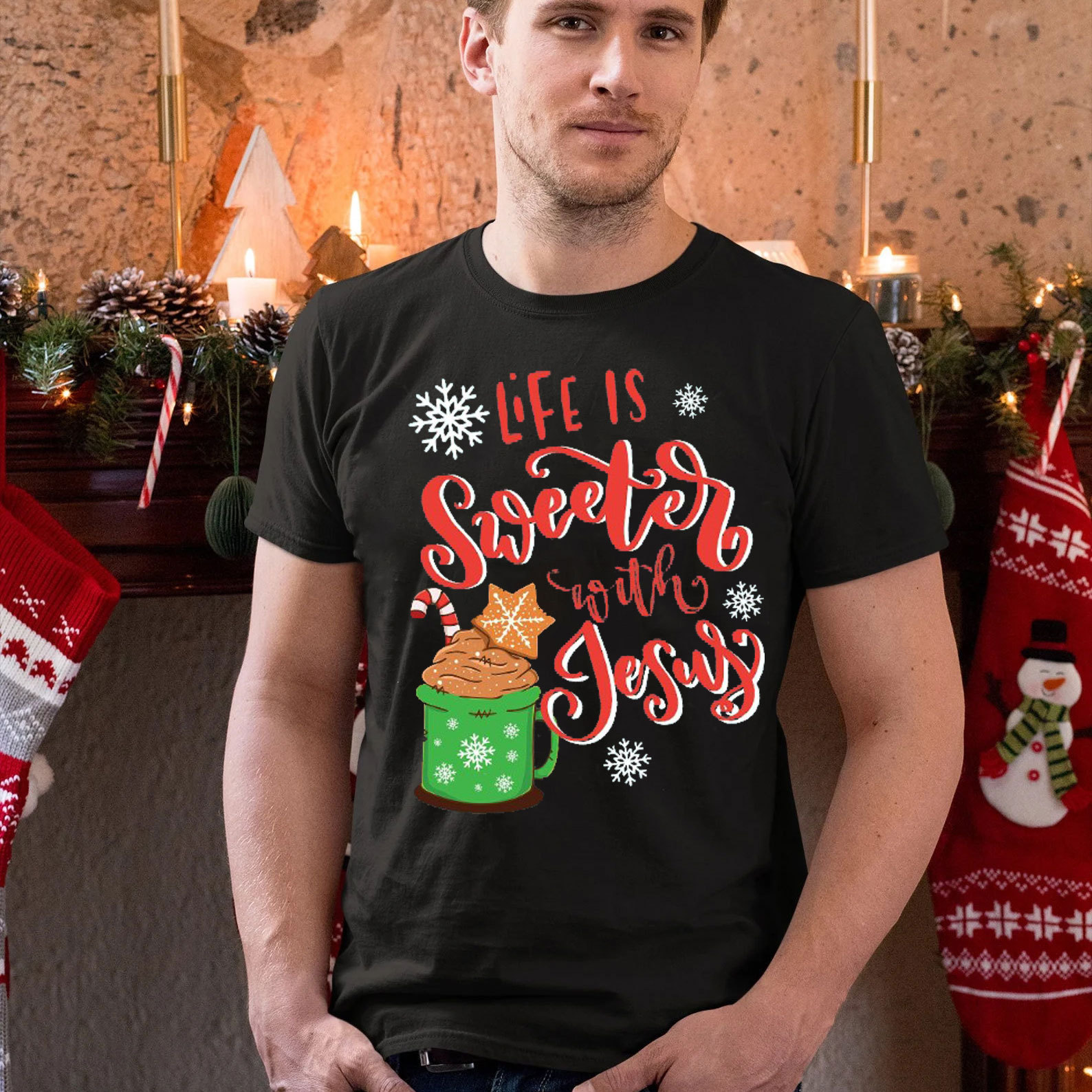 It Is Sweet With Jesus Christmas Christian T-Shirt