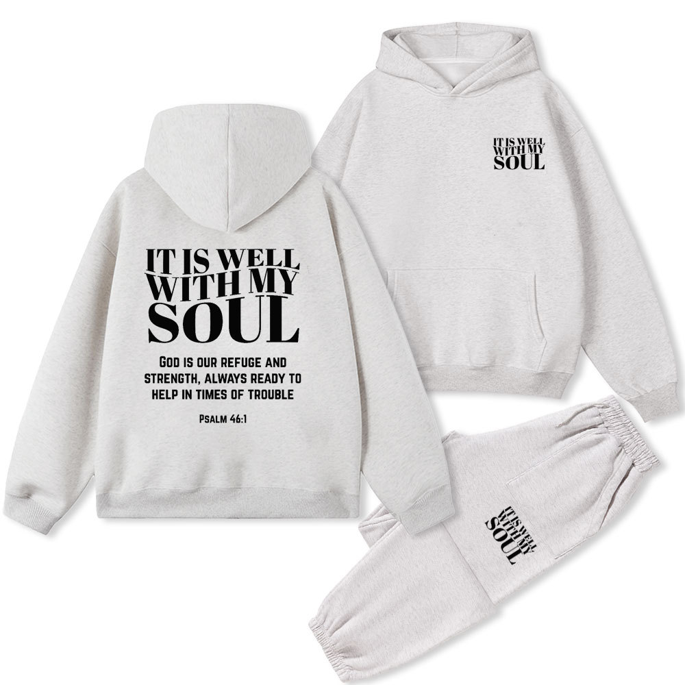 It Is Well With My Soul Christian Fleece Hoodie Set