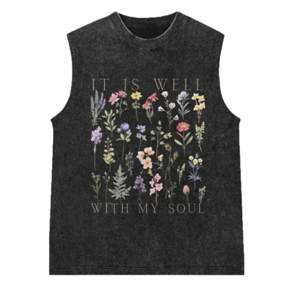 It Is Well With My Soul Christian Washed Sleeveless Tee