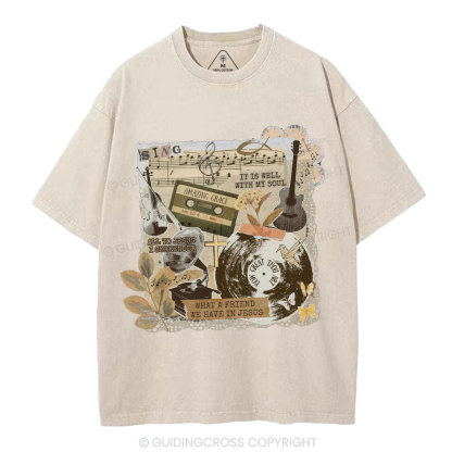 It Is Well With My Soul Christian Washed T-Shirt