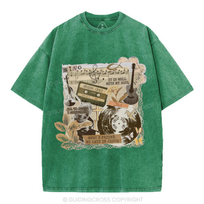 It Is Well With My Soul Christian Washed T-Shirt