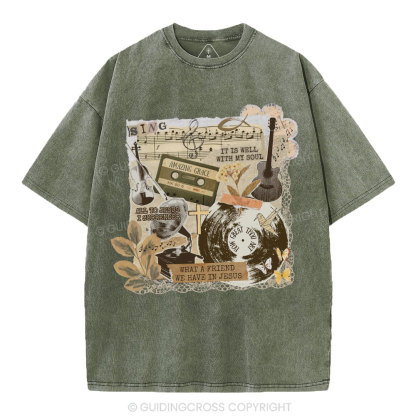 It Is Well With My Soul Christian Washed T-Shirt