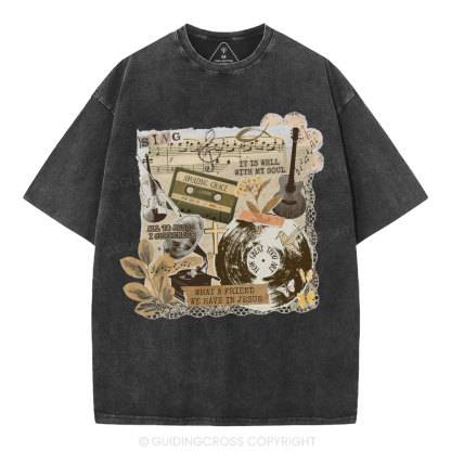 It Is Well With My Soul Christian Washed T-Shirt