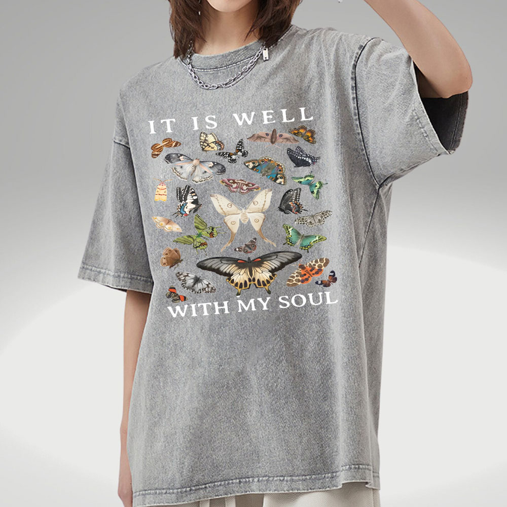 It Is Will With My Soul Christian Washed T-Shirt