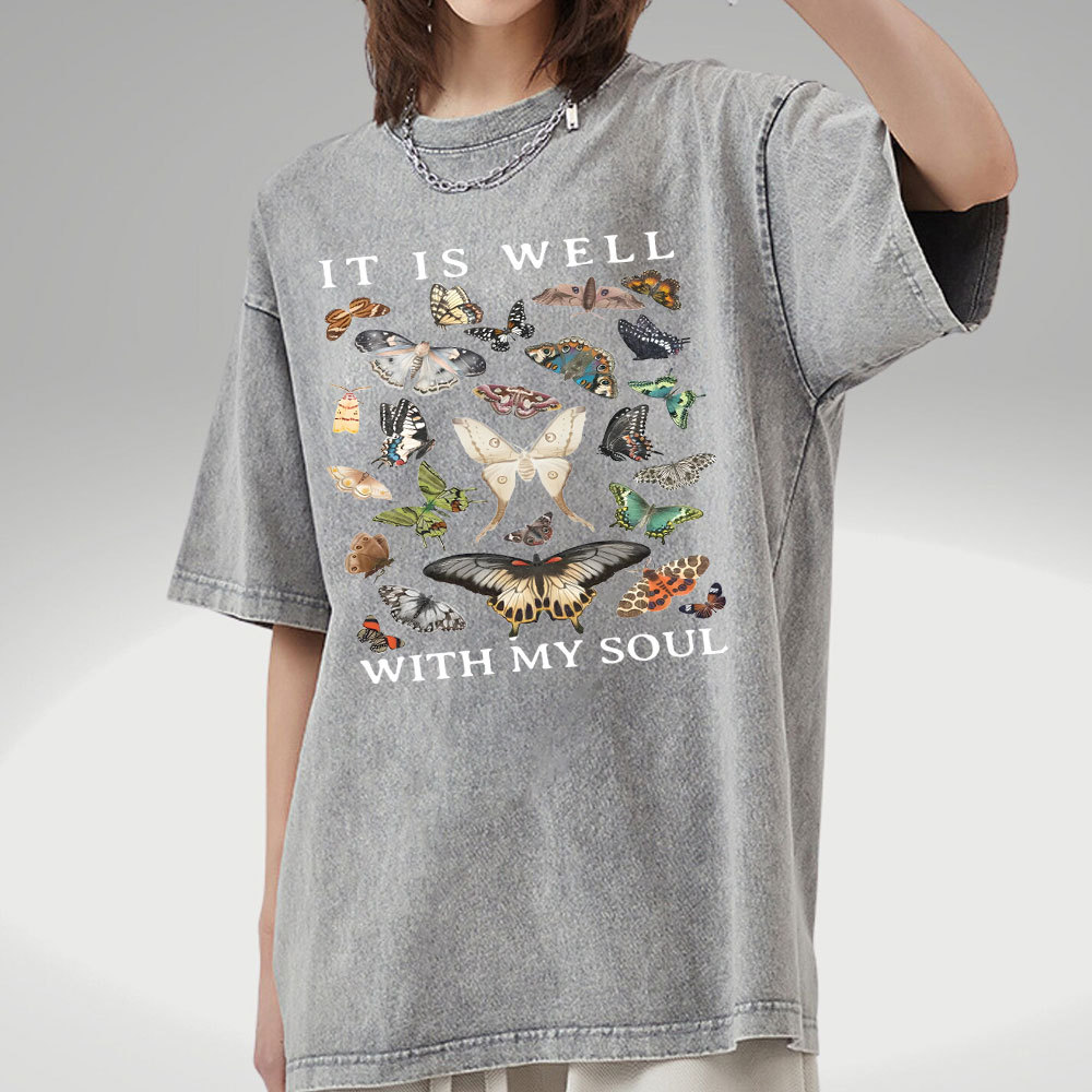 It Is Will With My Soul Christian Washed T-Shirt