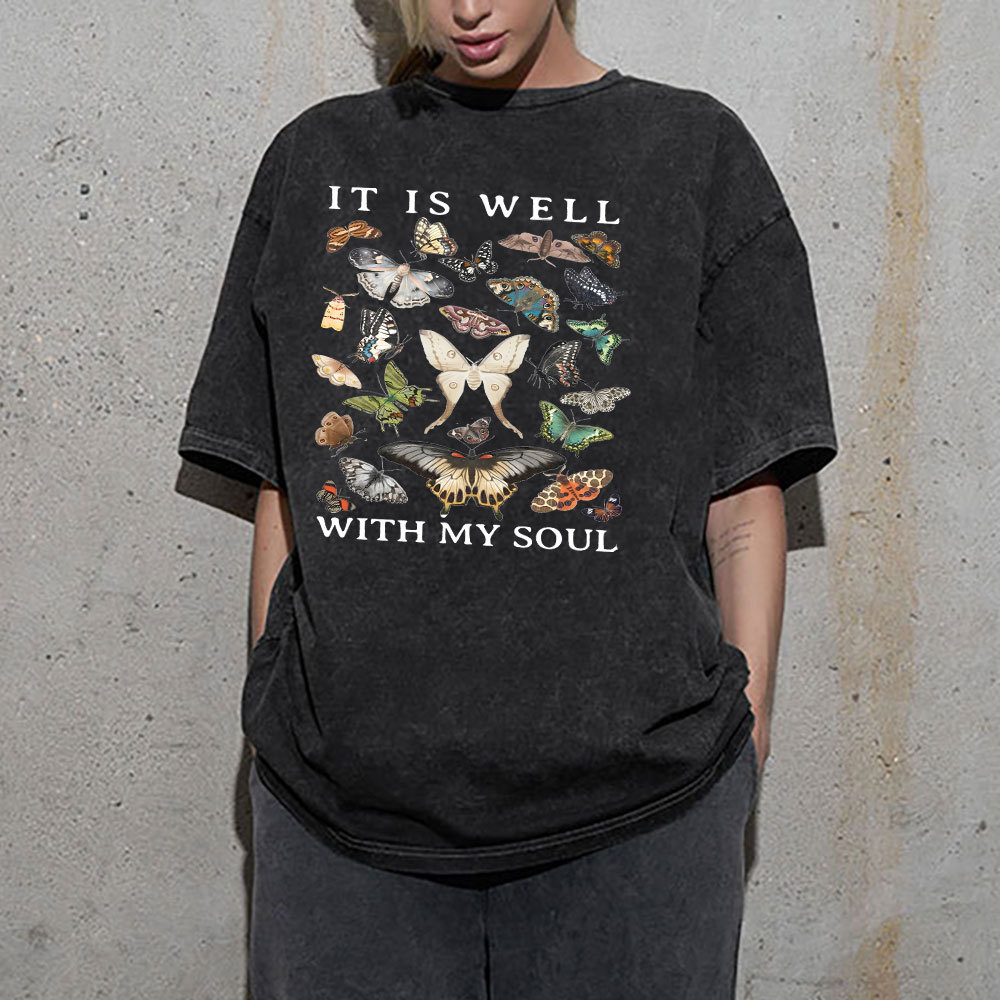 It Is Will With My Soul Christian Washed T-Shirt