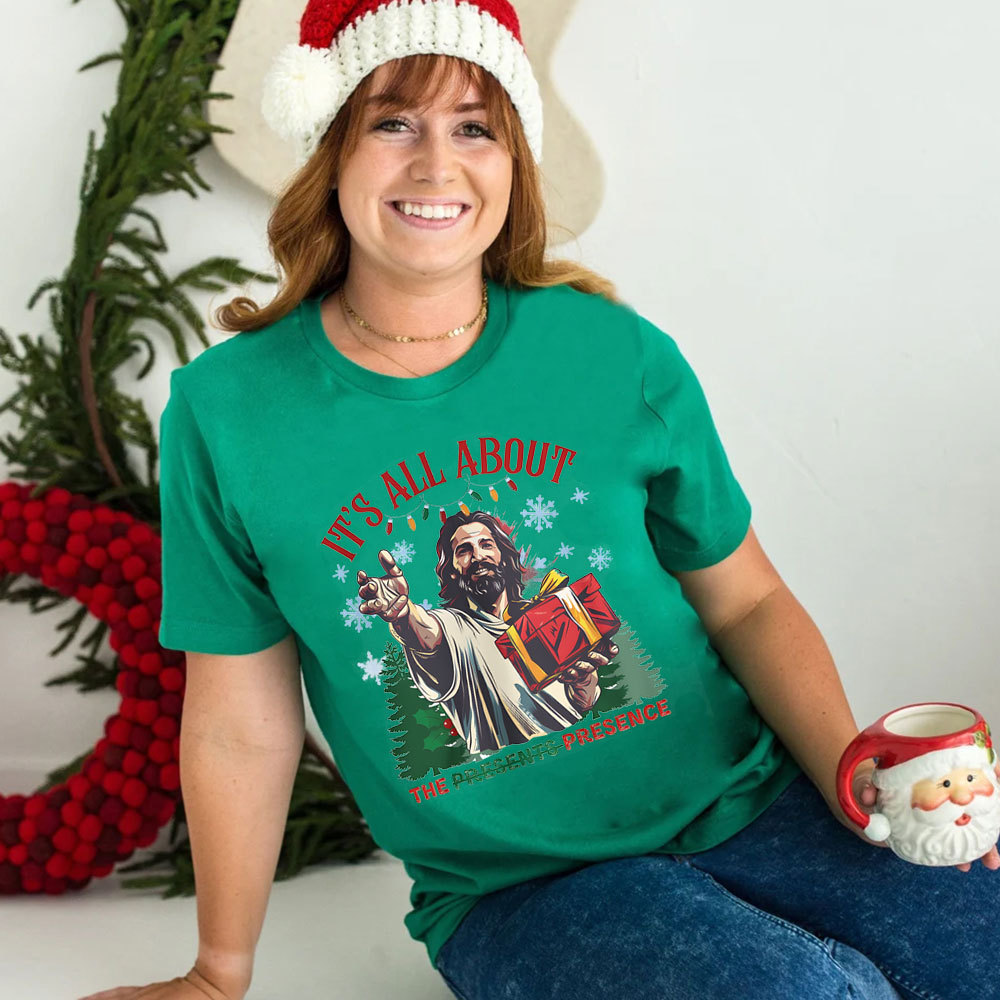 It's All About The Presence Christian Christmas T-Shirt