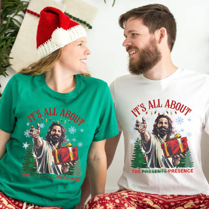 It's All About The Presence Christian Christmas T-Shirt