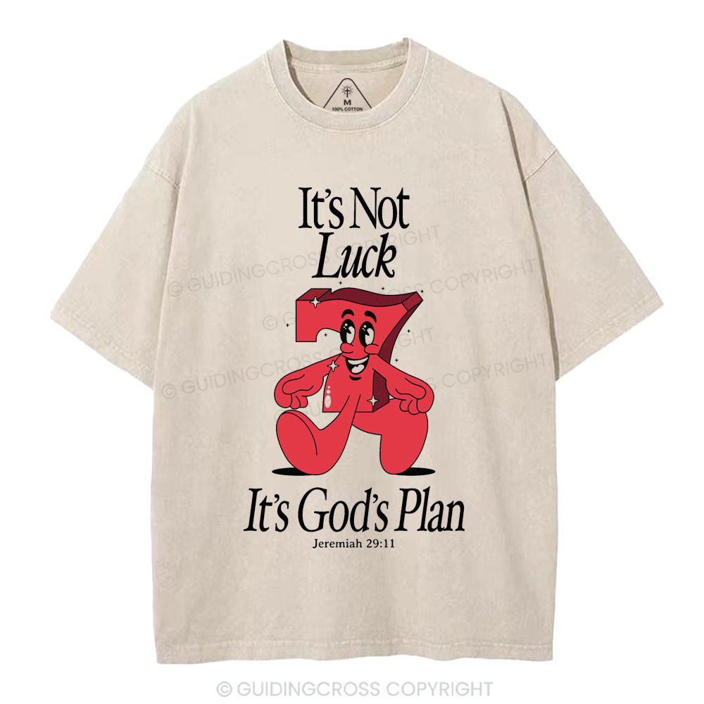 It's Not Luck It's God's Plane Christian Washed T-Shirt