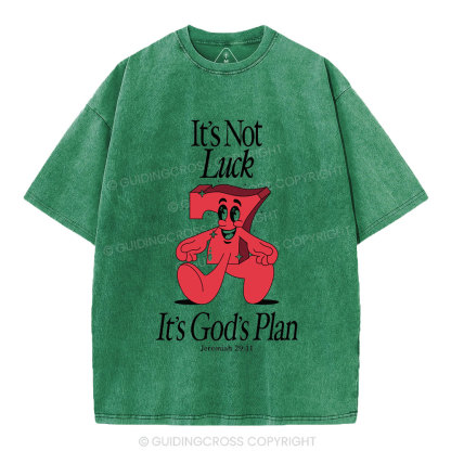 It's Not Luck It's God's Plane Christian Washed T-Shirt