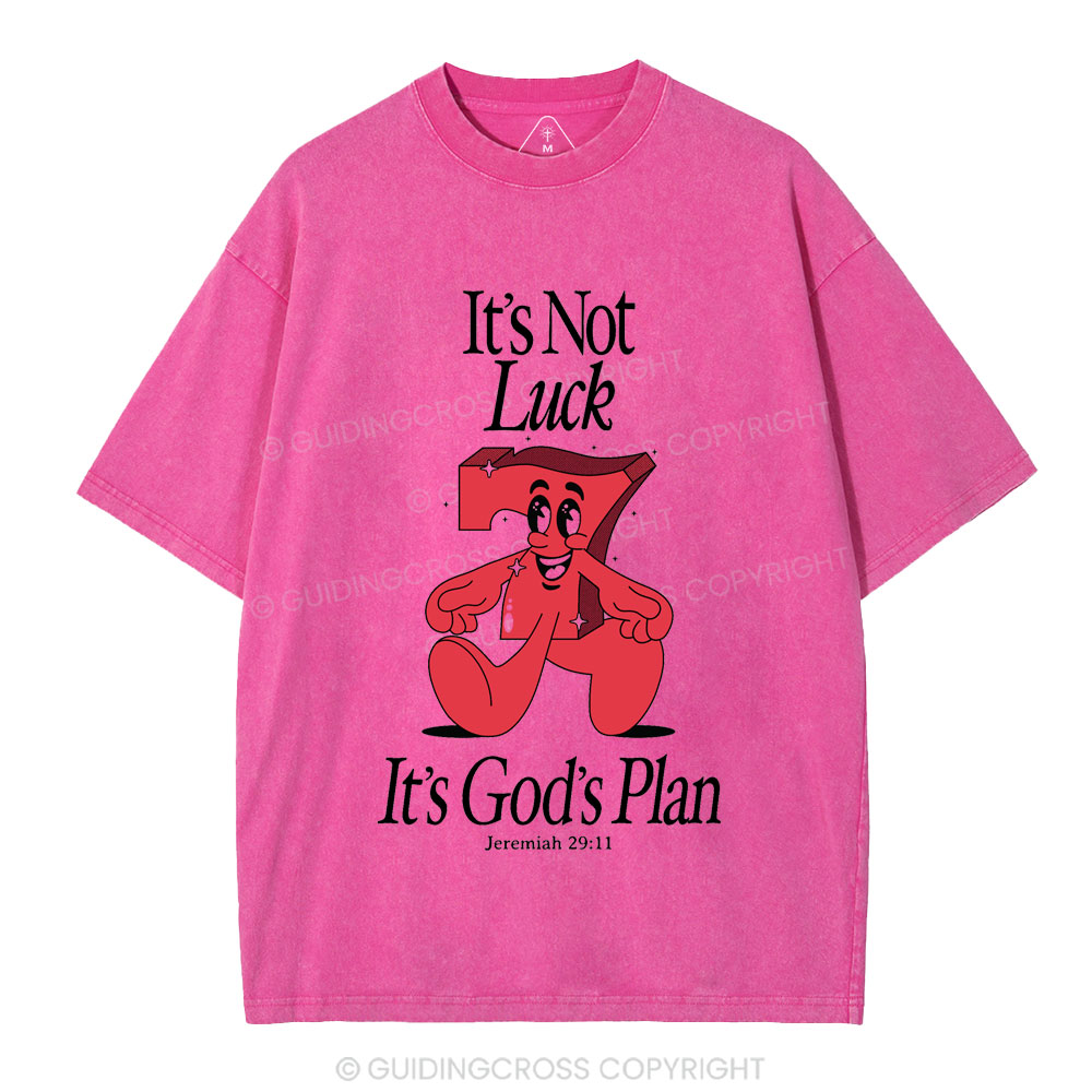 It's Not Luck It's God's Plane Christian Washed T-Shirt