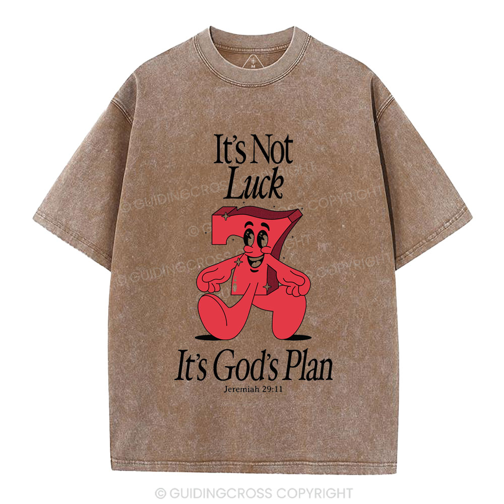 It's Not Luck It's God's Plane Christian Washed T-Shirt
