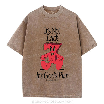 It's Not Luck It's God's Plane Christian Washed T-Shirt