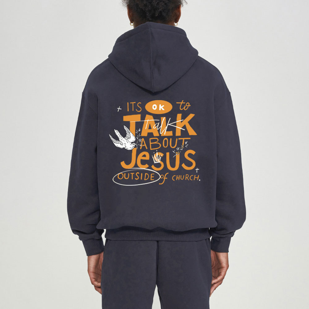 It's Ok To Talk About Jesus Christian Fleece Hoodie Set