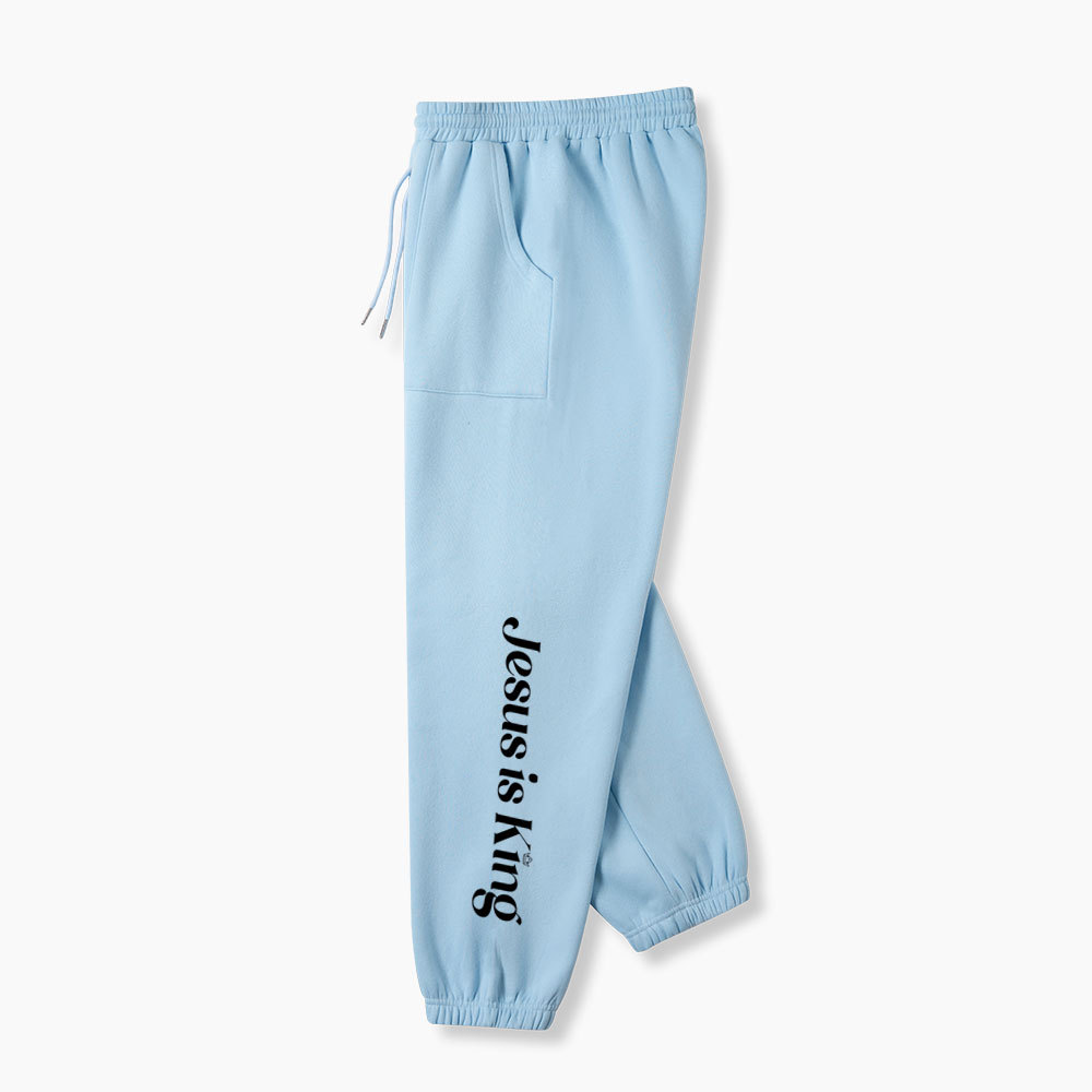 Jesus Is King Christian Fleece Sweatpants