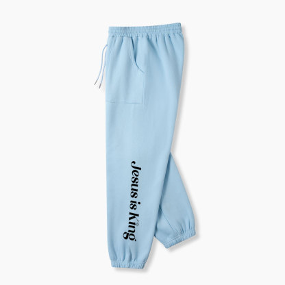 Jesus Is King Christian Fleece Sweatpants