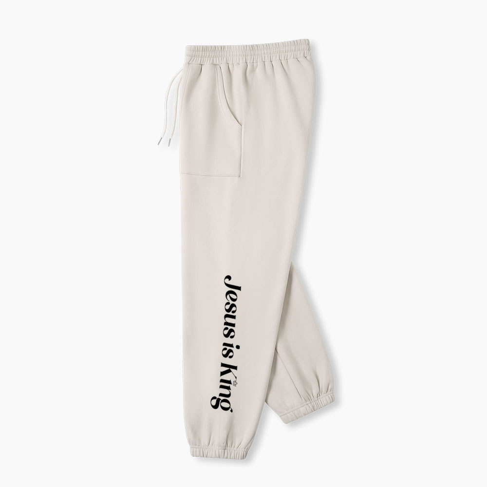 Jesus Is King Christian Fleece Sweatpants