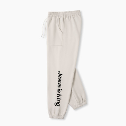 Jesus Is King Christian Fleece Sweatpants