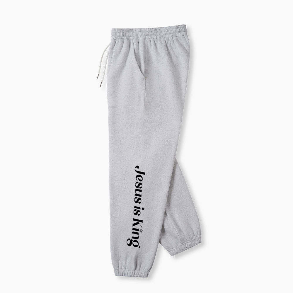 Jesus Is King Christian Fleece Sweatpants