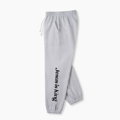Jesus Is King Christian Fleece Sweatpants