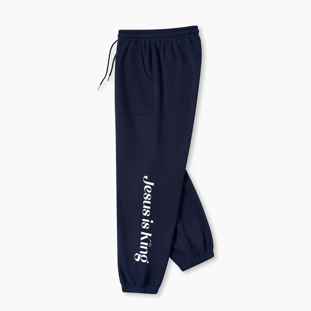 Jesus Is King Christian Fleece Sweatpants