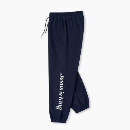 Jesus Is King Christian Fleece Sweatpants