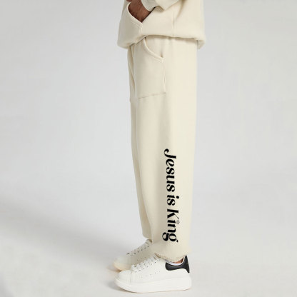 Jesus Is King Christian Fleece Sweatpants