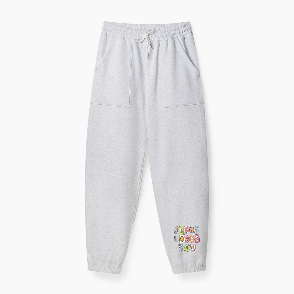 Jesus Loves You Christian Fleece Sweatpants