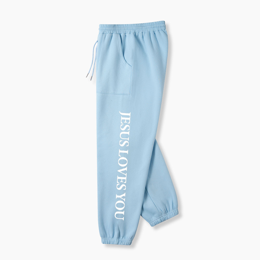 Jesus Loves You Christian Fleece Sweatpants