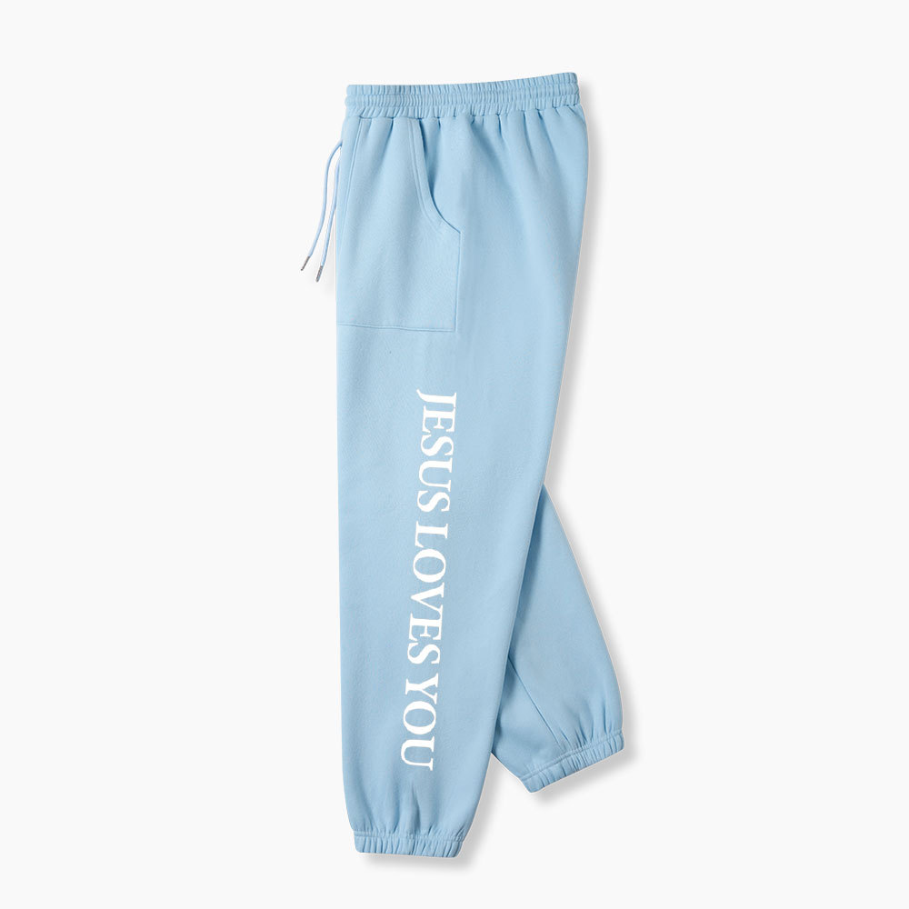 Jesus Loves You Christian Fleece Sweatpants