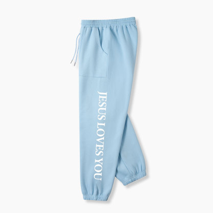 Jesus Loves You Christian Fleece Sweatpants