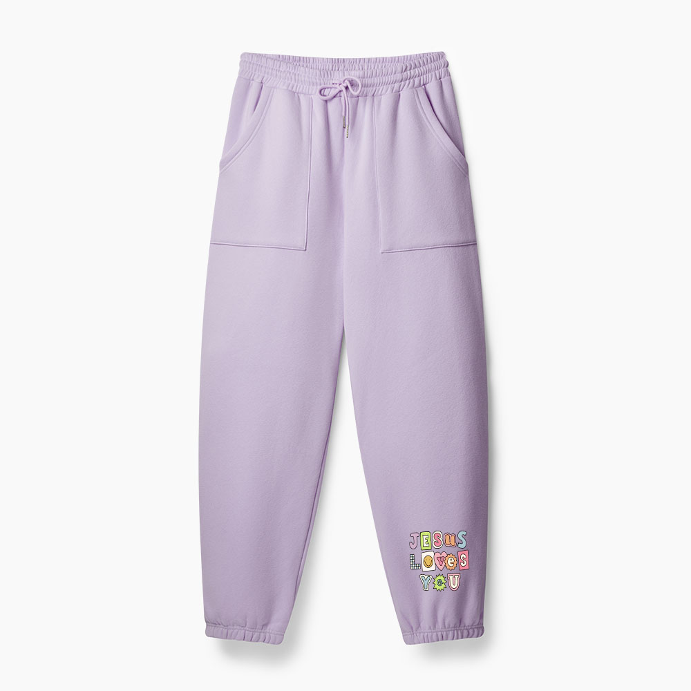 Jesus Loves You Christian Fleece Sweatpants
