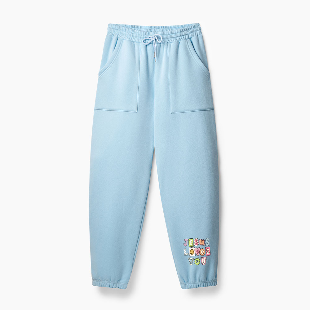Jesus Loves You Christian Fleece Sweatpants