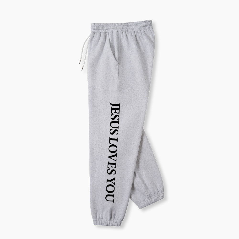 Jesus Loves You Christian Fleece Sweatpants