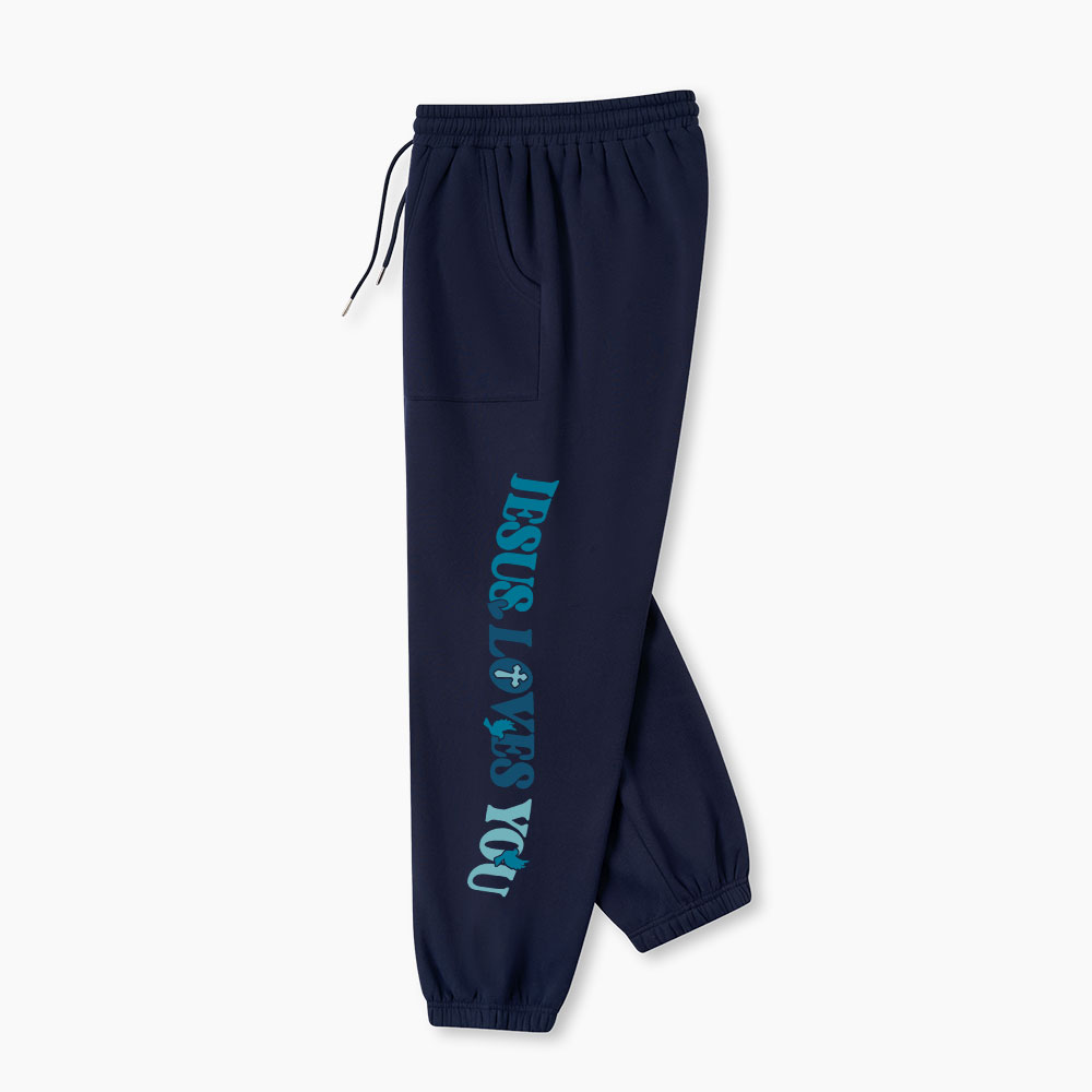 Jesus Loves You Christian Fleece Sweatpants