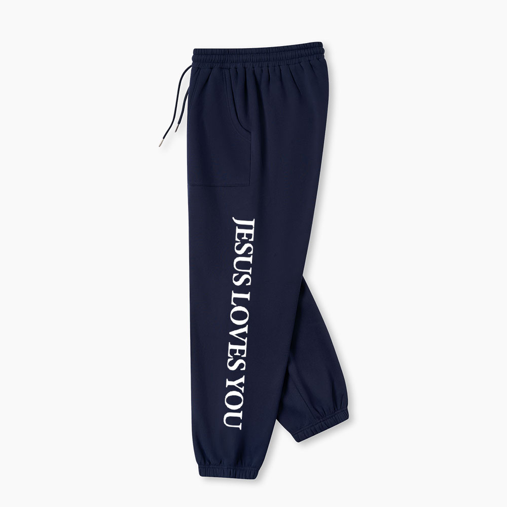 Jesus Loves You Christian Fleece Sweatpants