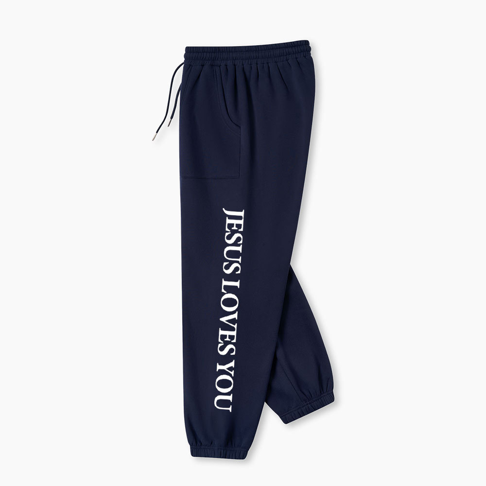 Jesus Loves You Christian Fleece Sweatpants