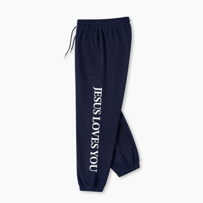 Jesus Loves You Christian Fleece Sweatpants
